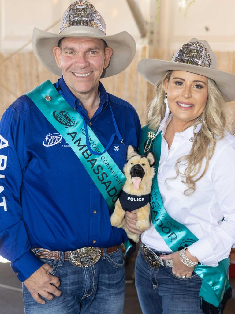 Tonka Toholke and Aimee Sewell at Mount Isa Mines Rodeo. Picture: Peter Wallis