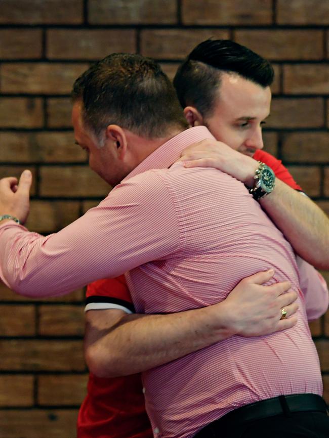 Carl Delaney’s son Ross and friend Jim Peach. Pictures: MICHAEL FRANCHI