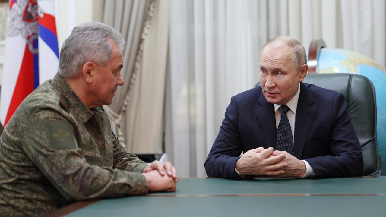 President Vladimir Putin with Russian defence minister Sergei Shoigu. Picture: AFP