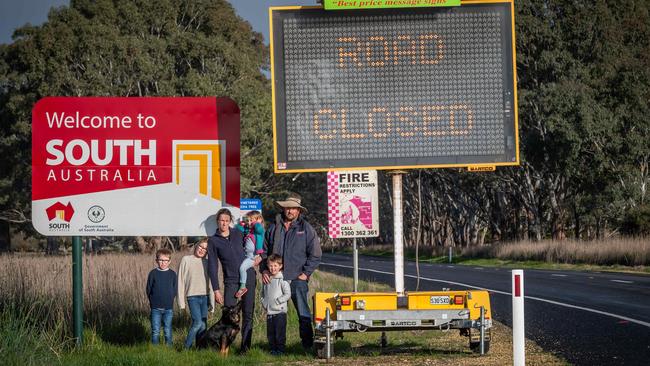 Ridiculous corona border bans have stopped the Law family kids from attending school and prevent their mum from treating animals. Picture: Jake Nowakowski