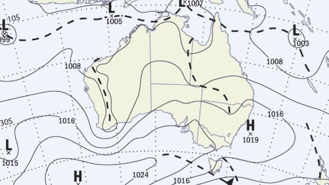 A low in the Coral See near the Solomon Islands is expected to form severe Tropical Cyclone Freddy off the North Queensland coast on Wednesday, the Bureau of Meteorology said on Sunday. Picture: BOM