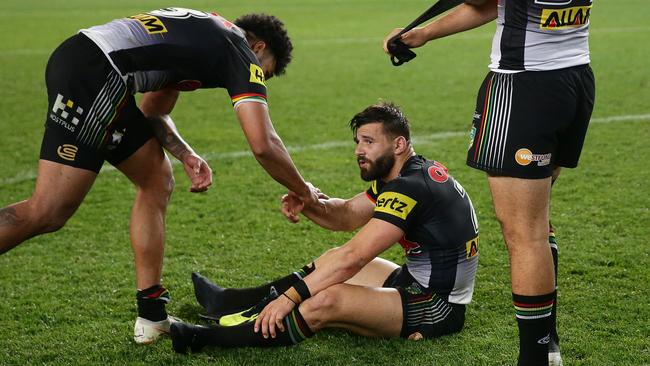 A dejected Josh Mansour after Penrith’s semi-final loss to Cronulla. Picture: Brett Costello