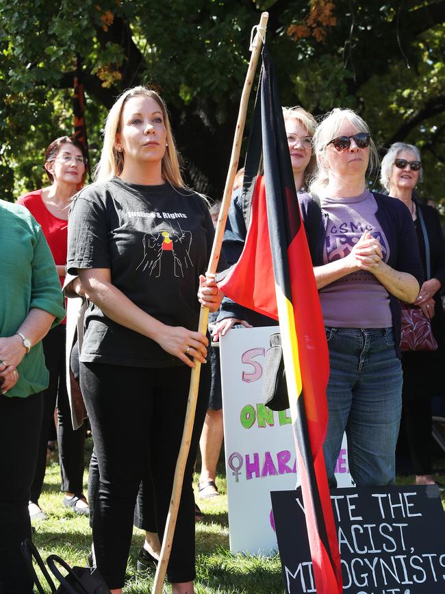 Nala Mansell. Women 4 Justice Rally in Hobart at parliament lawns. Picture: Nikki Davis-Jones