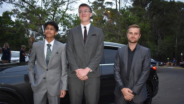 Jeremiah John, James Chiodo-Gauci and Hugo Hill at the Meridan State College formal 2024.