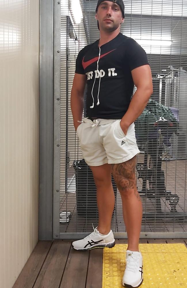 Brisbane Magistrates Court was told Kierin Charles Pitcher (pictured) led police on a wild chase through Brisbane in September last year, only being stopped by a tyre deflation device.