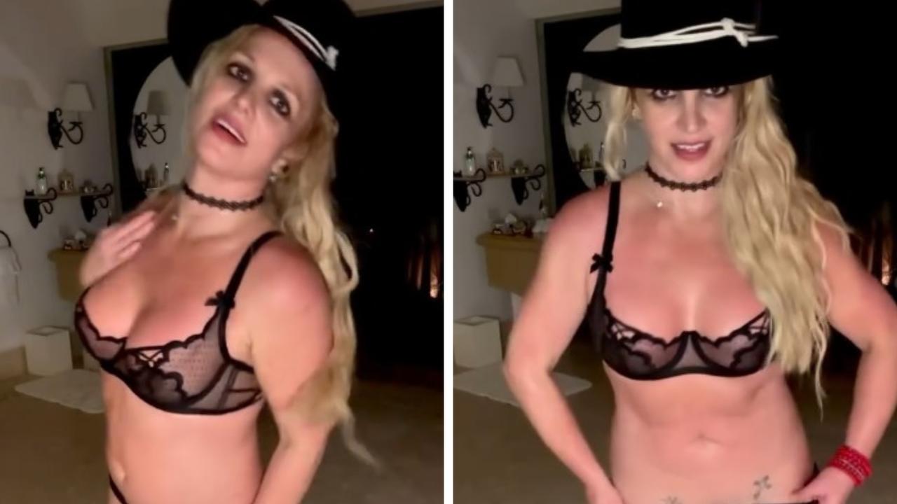 Britney shocks with see-through lingerie vid