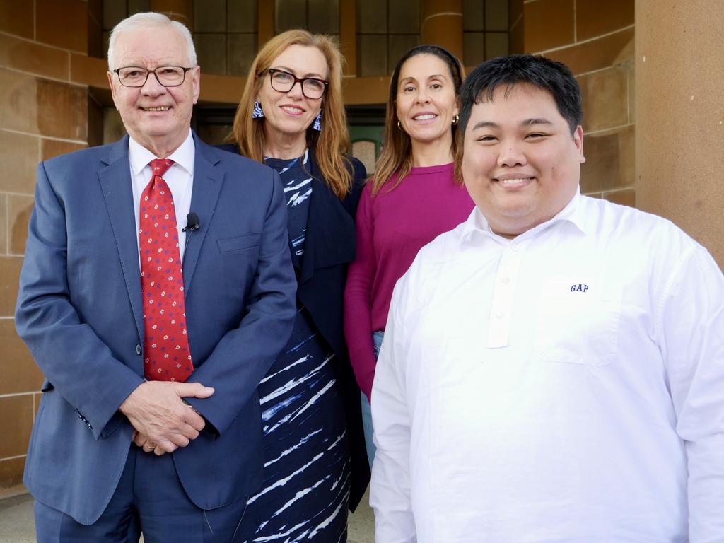 Valentina Olivares and Raf Rayos with the People's Commission into the Housing Crisis co-commissioners Doug Cameron and Professor Nicole Gurran. Picture: Everybody's Home