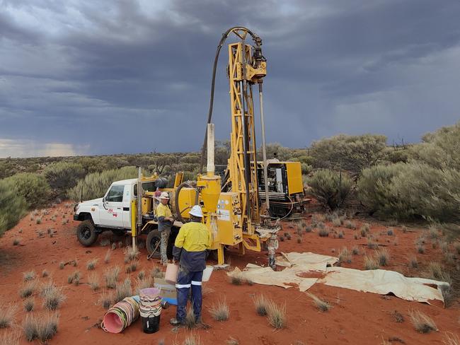 Petratherm's titanium minerals sands project in Far North South Australia. Drill rigs on site. Picture: Supplied