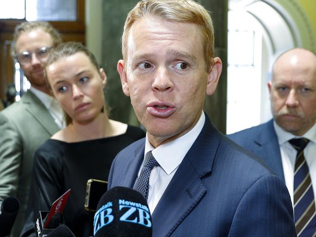 WELLINGTON, NEW ZEALAND - FEBRUARY 21: Prime Minister Chris Hipkins speaks to media at Parliament on February 21, 2023 in Wellington, New Zealand. New Zealand Parliament has resumed it's first sitting day of the year following the summer break. (Photo by Hagen Hopkins/Getty Images)