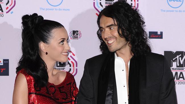 Singer Katy Perry and ex-husband Russell Brand in happier times in 2010. Picture: Supplied