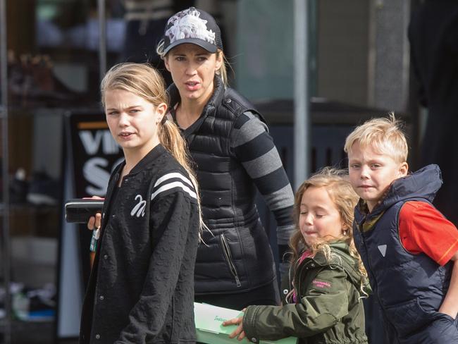 Bec Hewitt with her three children. Picture: SplashNews