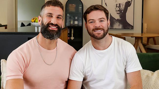 2025 Case study on suburbs with the most choice.Phillip Pavlou and Liam Davis are happy at home in their St Kilda apartment. Picture: Ian Currie