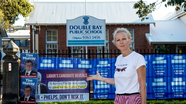 Double Bay mother Colette Potter at Double Bay Primary School. Picture: Monique Harmer