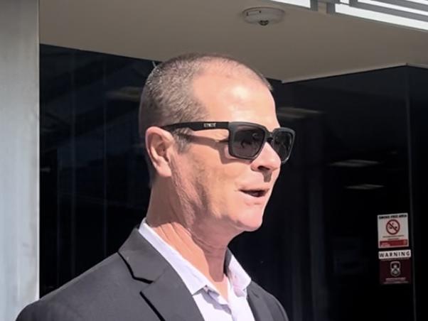 Detective Sergeant Steven McBryde, 53, leaving court after pleading guilty to driving while more than four times the alcohol limit. Picture: Jessica Paul