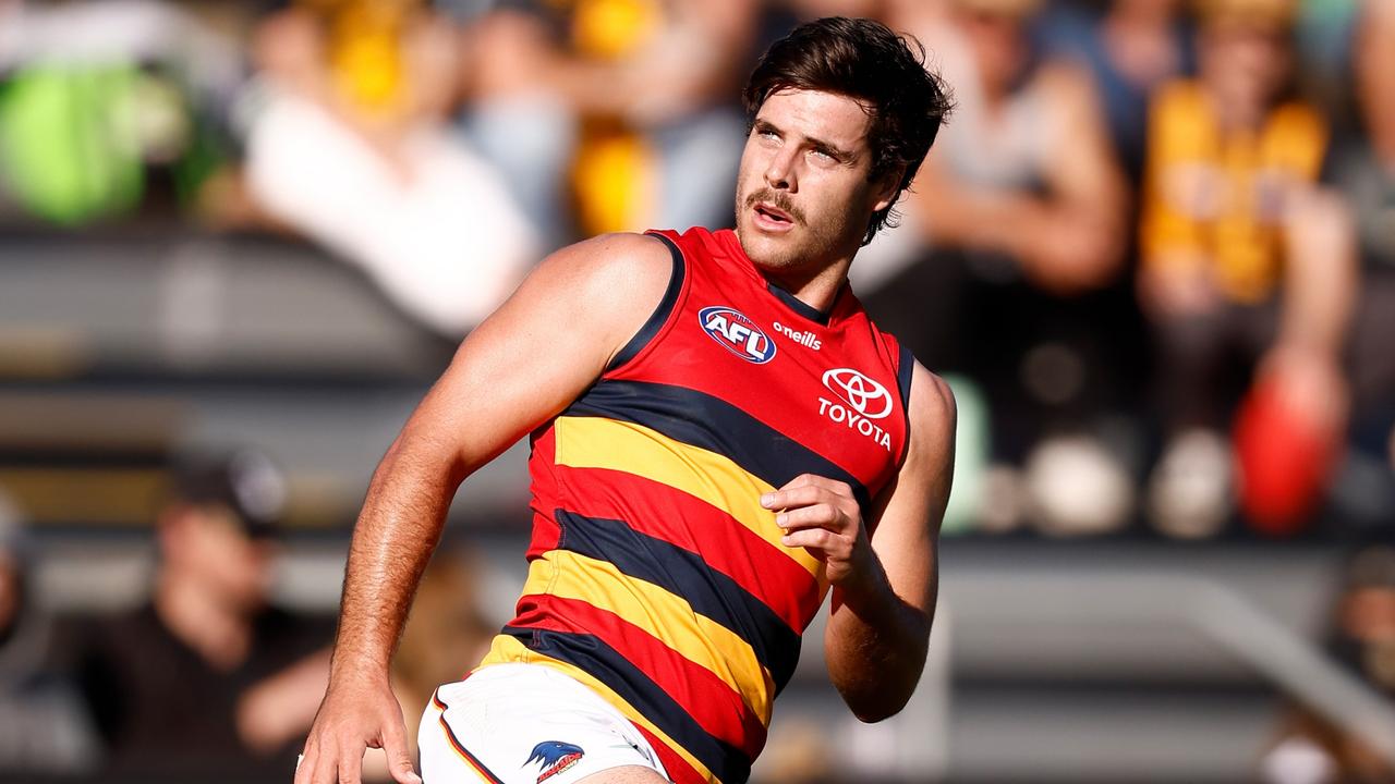 Darcy Fogarty finished with three goals including the matchwinner. Picture: Michael Willson/AFL Photos via Getty Images