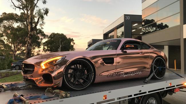 A flashy pink Mercedes was seized by police on Wednesday in a statewide crackdown on hoons who allegedly wrecked havoc in St Kilda last month.