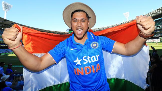 Indian fan Sarthak Goes shows his national colours. Picture: Mark Stewart