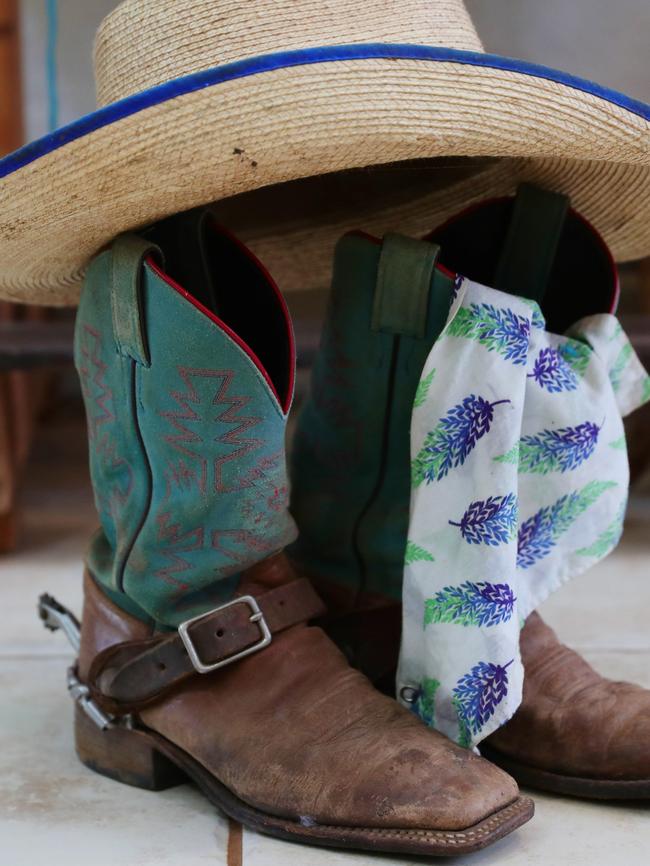 Dolly Everett's hat and boots. Picture: Lachie Millard