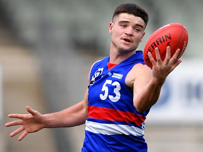 Lachlan Sullivan in action during the VFL footy: Northern Blues v Footscray in Essendon, Saturday, June 15, 2019. Picture: Andy Brownbill