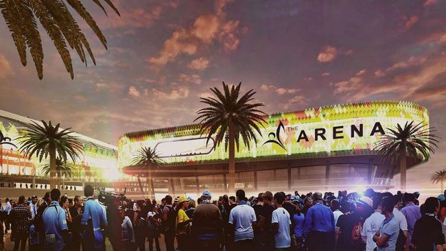An artist's impression of a redeveloped Campbelltown Sports Stadium.