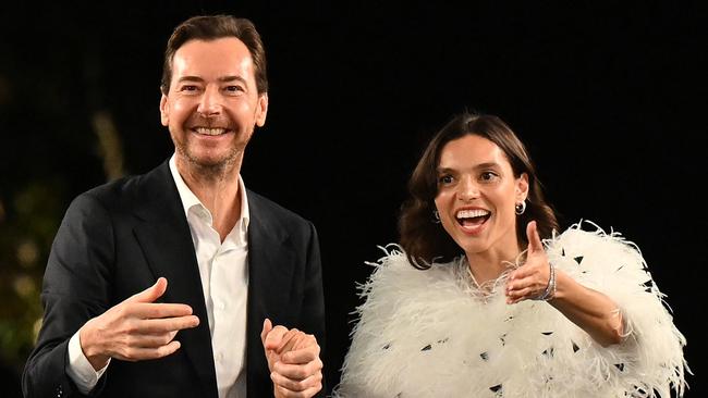 Zampatti son and CEO Alex Schuman and model Charlee Fraser at the launch. Picture: Getty Images