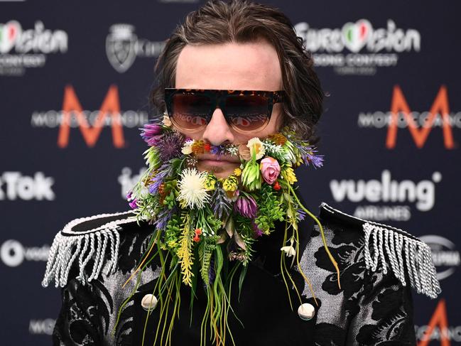 The facial flora sported by a member of Georgia’s rock band Circus Mircus. Picture: AFP