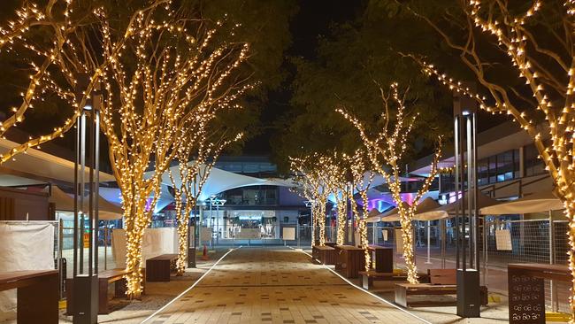 Fairy lights being trialled in the City Square in preparation for the October launch.