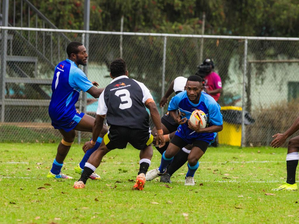 Rugby league players at Goroka, PNG July 20, 2024. Picture: Mathias Yoba