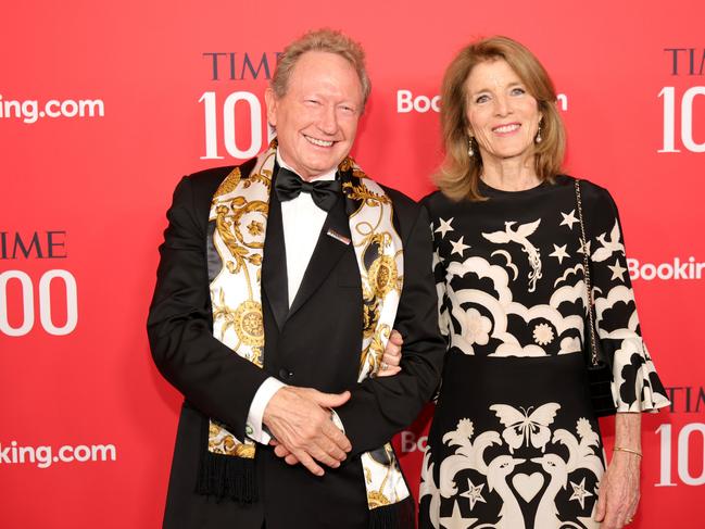 NEW YORK, NEW YORK - APRIL 24: (L-R) Andrew Forrest and Caroline Kennedy attend the 2025 TIME100 Gala at Jazz at Lincoln Center on April 24, 2025 in New York City.  (Photo by Dimitrios Kambouris/Getty Images for TIME)