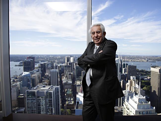 Harry Triguboff in his penthouse apartment in World Square. Picture: Adam Yip