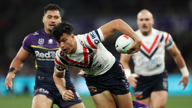 Joseph-Aukuso Suaalii starred for the Roosters during his time in the NRL. Picture: Getty Images