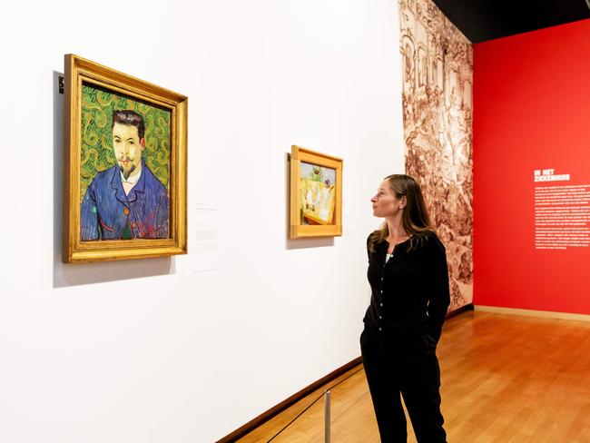 Curator of van Gogh paintings at the Van Gogh Museum, Nienke Bakker, looks at the ‘Portrait of Doctor Felix Rey’. Picture: AFP/ANP/Robin van Lonkhuijsen