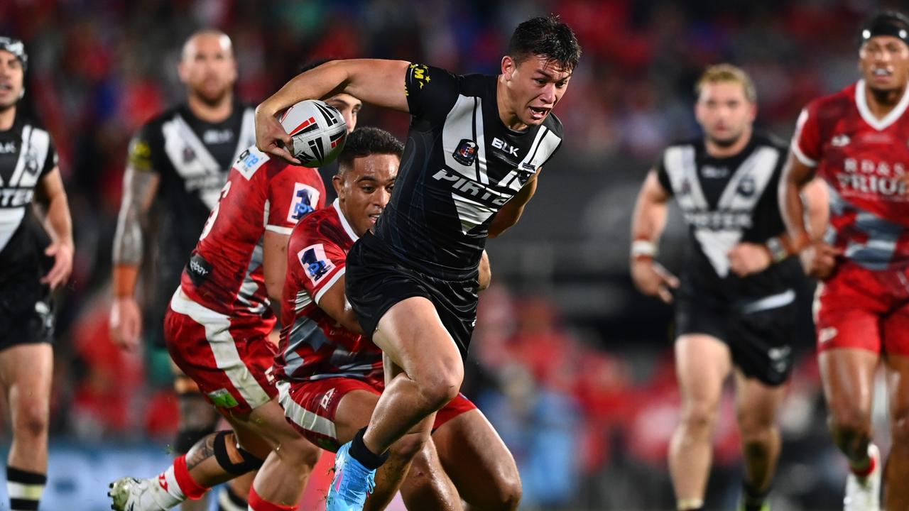 Joseph Manu of the Kiwis makes a break. Getty Images