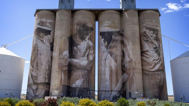 Silo art at Brim in Victoria. Picture: Adrian Tusek.