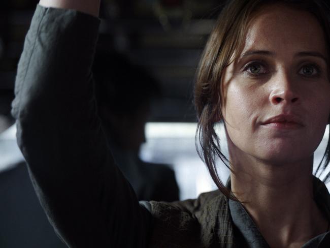 This image released by Lucasfilm Ltd. shows Felicity Jones as Jyn Erso in a scene from, "Rogue One: A Star Wars Story." (Lucasfilm Ltd. via AP)