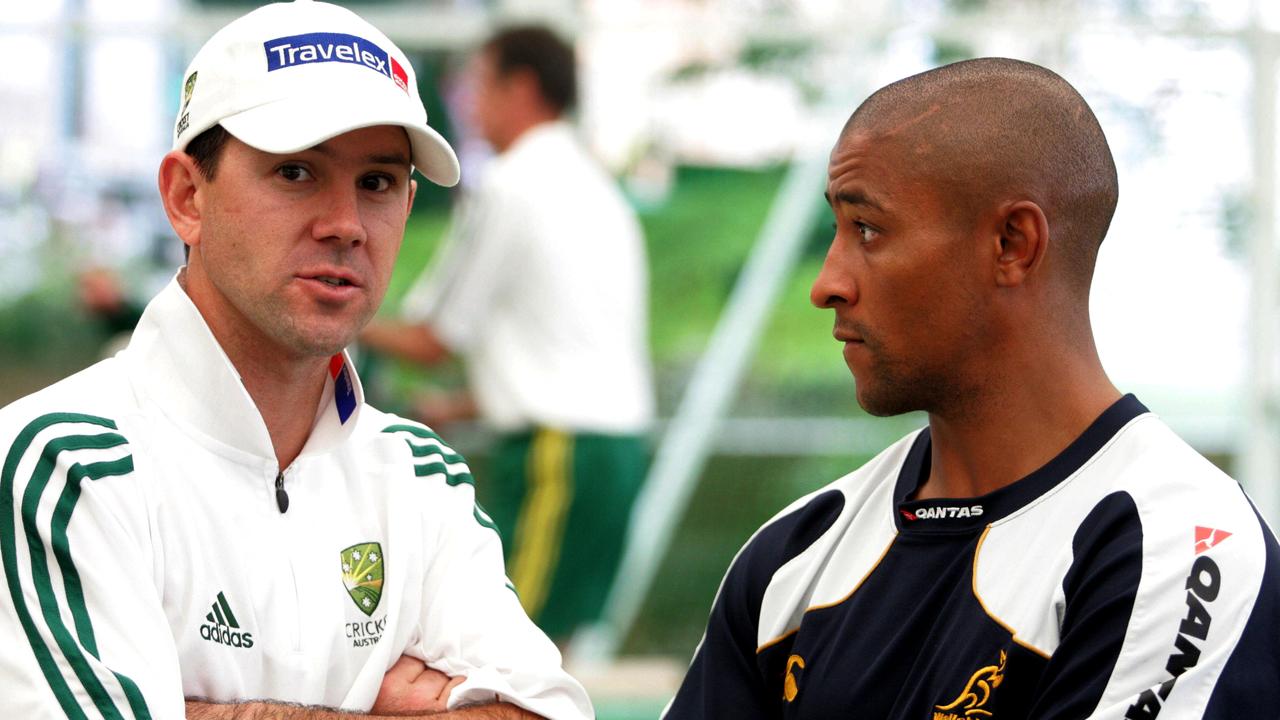 Ricky Ponting and George Gregan compare notes at the SCG during their heyday.