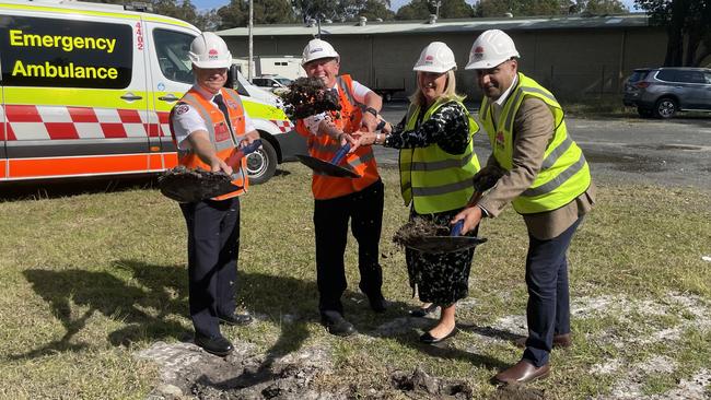 Regional Health Minister Bronnie Taylor and Coffs Harbour MP Gurmesh Singh at the start of construction of the new Coffs Harbour Ambulance Station. Picture: Chris Knight