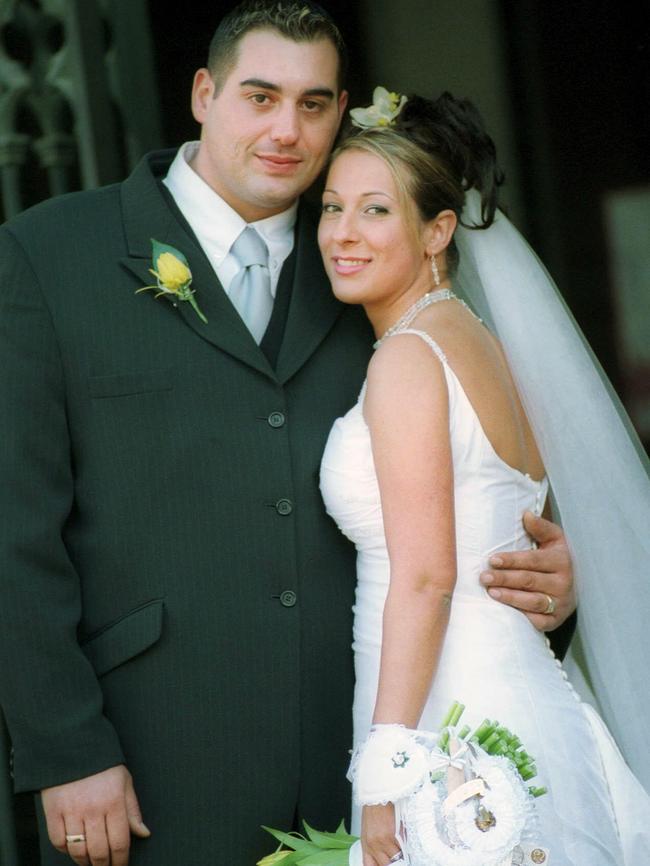 Frank Furia and his new wife Josephine D'Amico at their wedding in 2002.