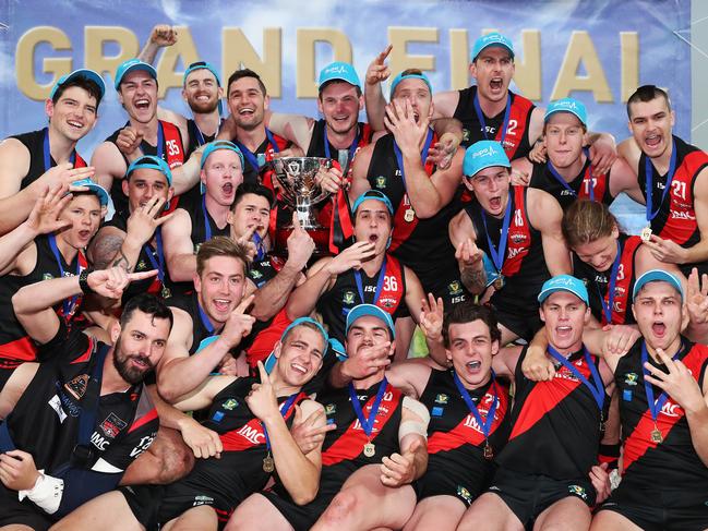 North Launceston celebrate their premiership win in 2019. Picture: NIKKI DAVIS-JONES