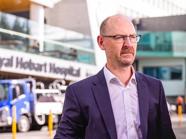 AMA Tasmania spokesperson Dr Michael Lumsden-Steel outside The Royal Hobart Hospital. Picture: Linda Higginson