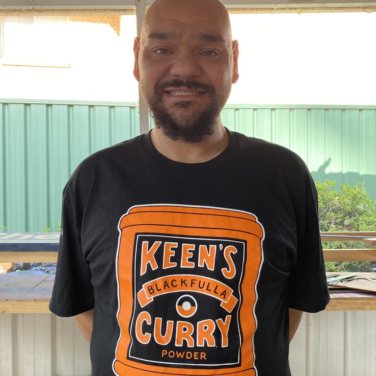 Nathan Lyons rocking a Keen’s Curry-inspired T-shirt.