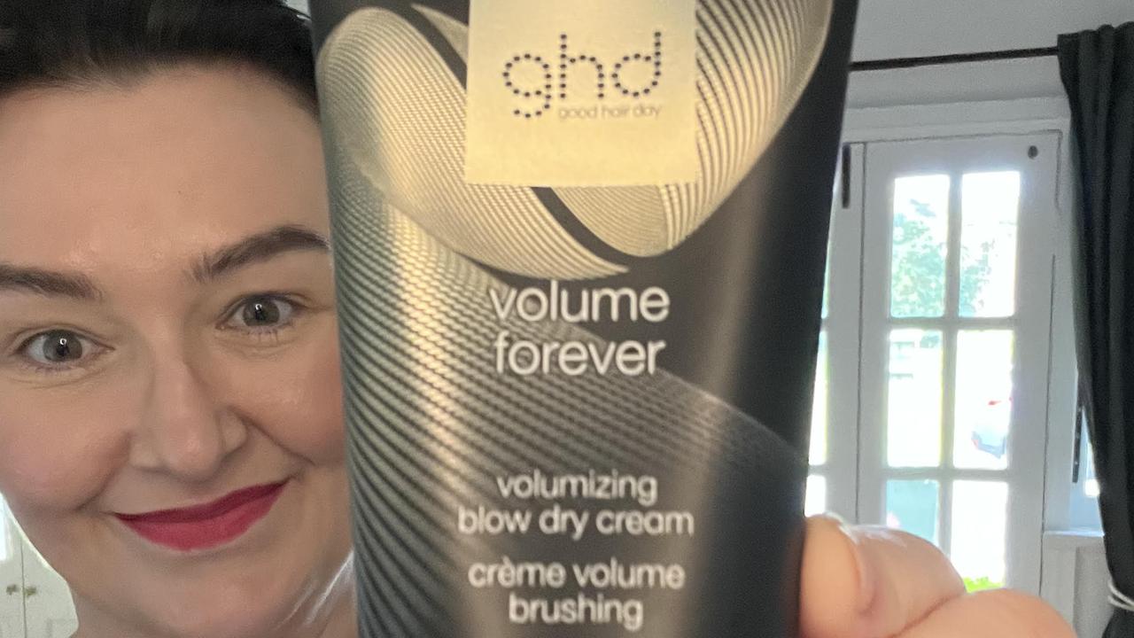 See this blow dry cream? It smells bloody lovely. Picture: news.coma.u/Kara Byers