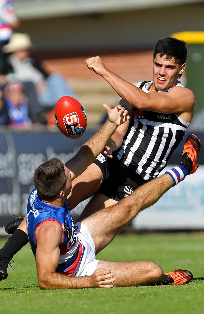 Garner was drafted as a midfielder from the Eastern Ranges but has been used in defence by the Magpies at SANFL level this year. Picture: Tom Huntley.