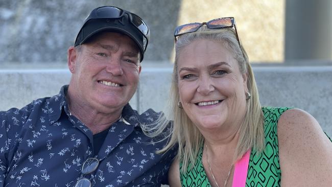 Les and Sharon Thomas celebrate the impending opening of the Gympie Bypass at a community event on Saturday August 17, 2024.