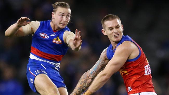 Mitch Honeychurch in action for the Western Bulldogs this year. Picture: Michael Klein