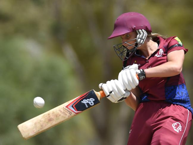 Giselle Parmenter of Queensland bats during the National Indigenous Cricket Championships match between Queensland and Western Australia at Albrecht Oval on January 31, 2020 in Alice Springs, Australia. (Photo by Albert Perez - CA/Cricket Australia via Getty Images)