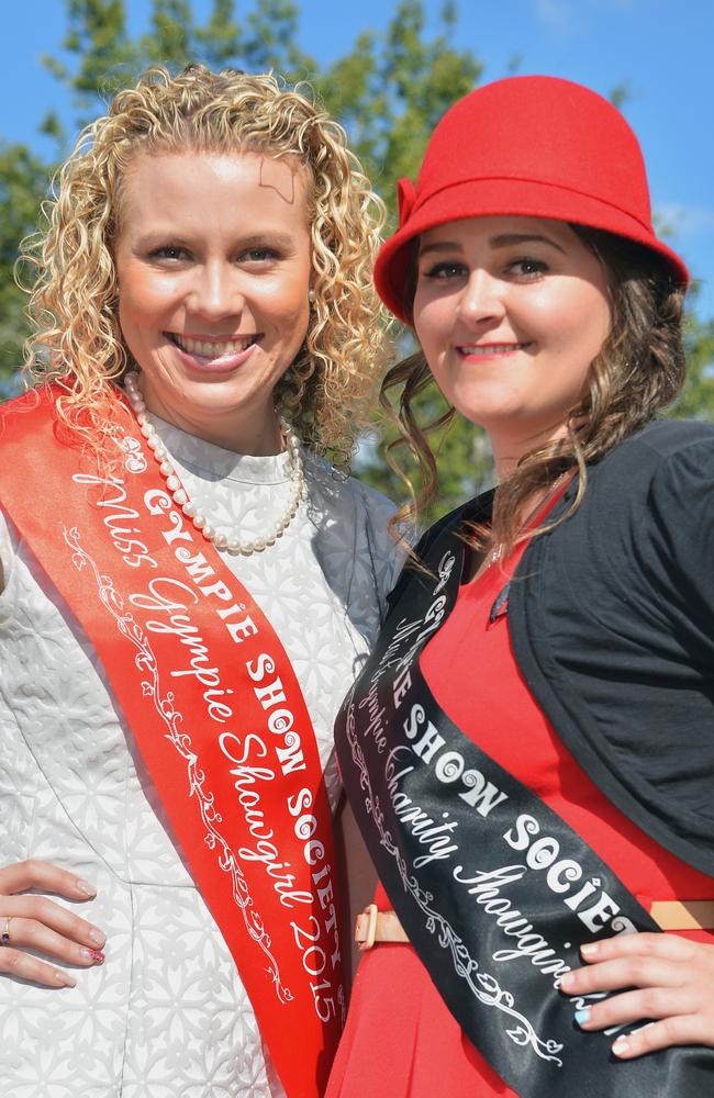 2015 Miss Showgirl Ellen Wheeler with Miss Charity Bec Daybell. Photo: Greg Miller / Gympie Times