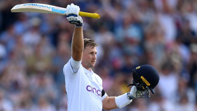 Joe Root blasted his way to a day one Ashes century. Picture: Getty Images