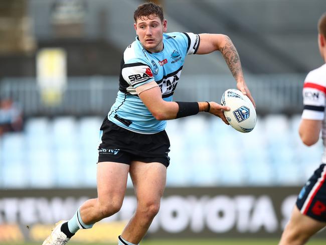 Lachlan Crouch of the Cronulla Sharks. Photo: NRL Photos / Brett Costello