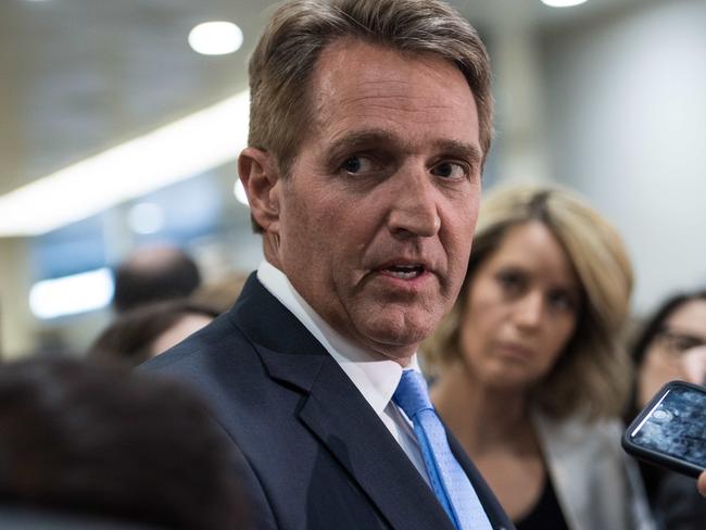 US Republican Senator from Arizona Jeff Flake has announced he would not seek re-election, telling Senate colleagues he “will not be complicit” with a “reckless” presidency. Picture: AFP/Nicholas Kamm